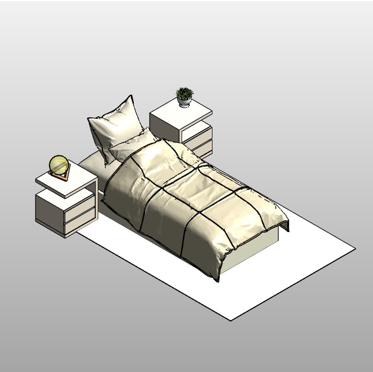 Single Bed with Nightstands