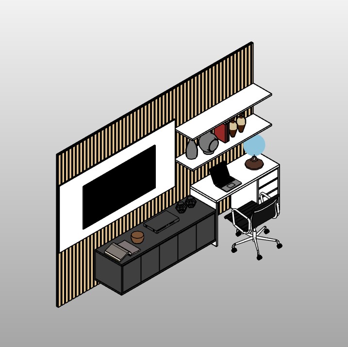 Home TV Unit with Workspace