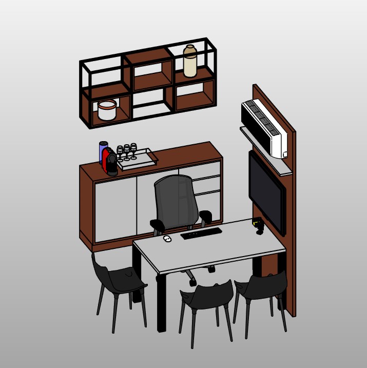 Collaborative Office Desk with Shelves