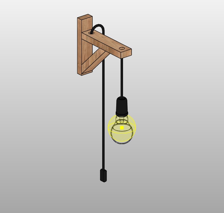 Wood and Rope Wall Lamp