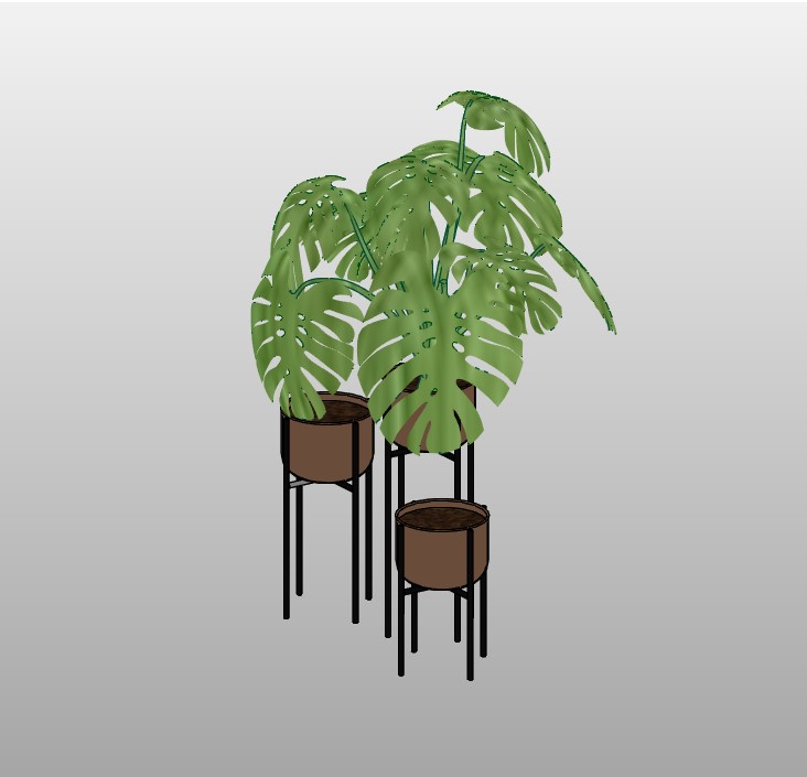 Tall Palm Plant Set