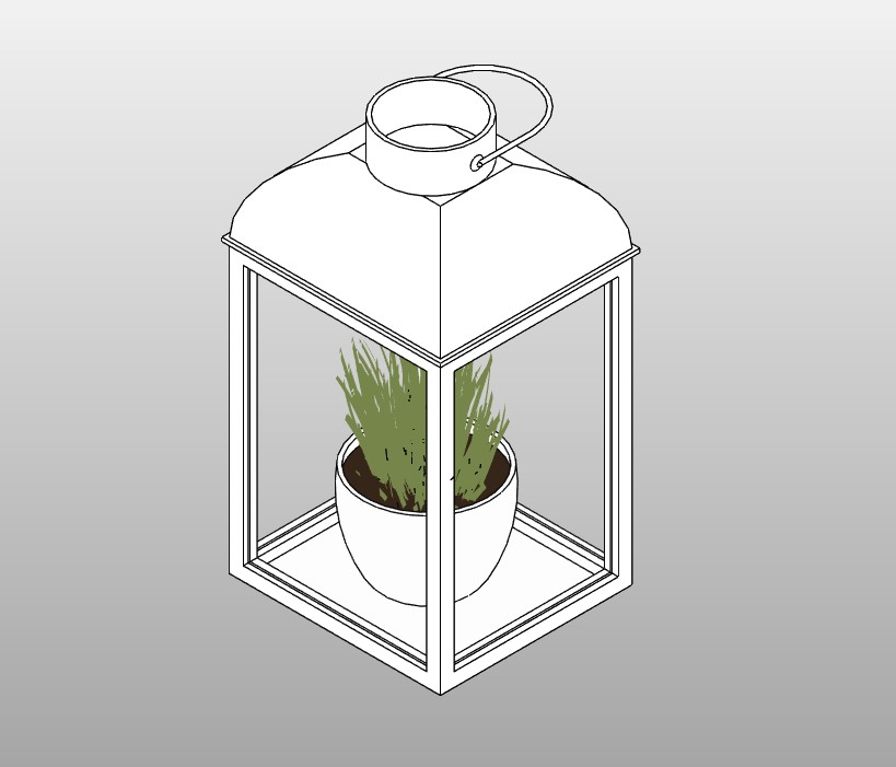 Ornamental Lantern with Plant