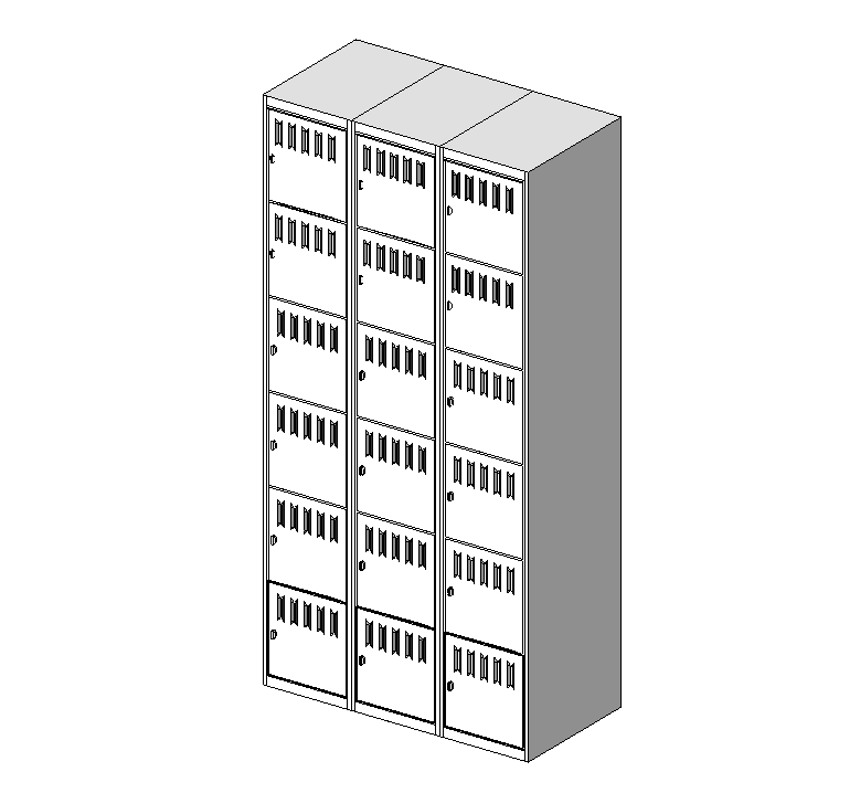 Six-Tier Locker Unit