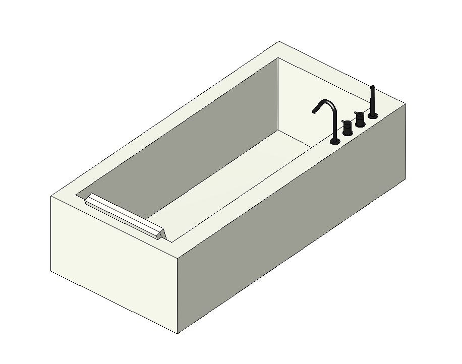 Rectangular Bathtub with Shelving