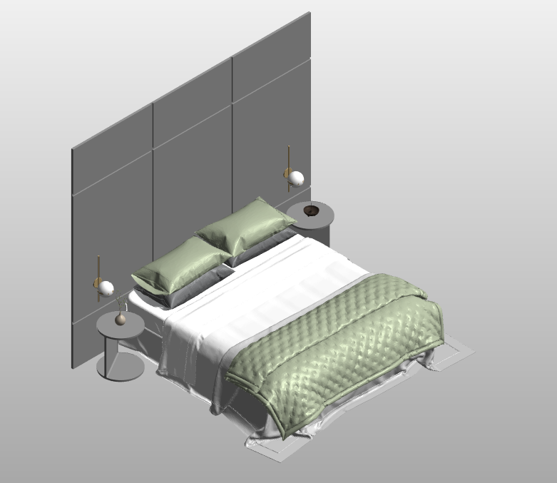 Modern Bed with Headboard