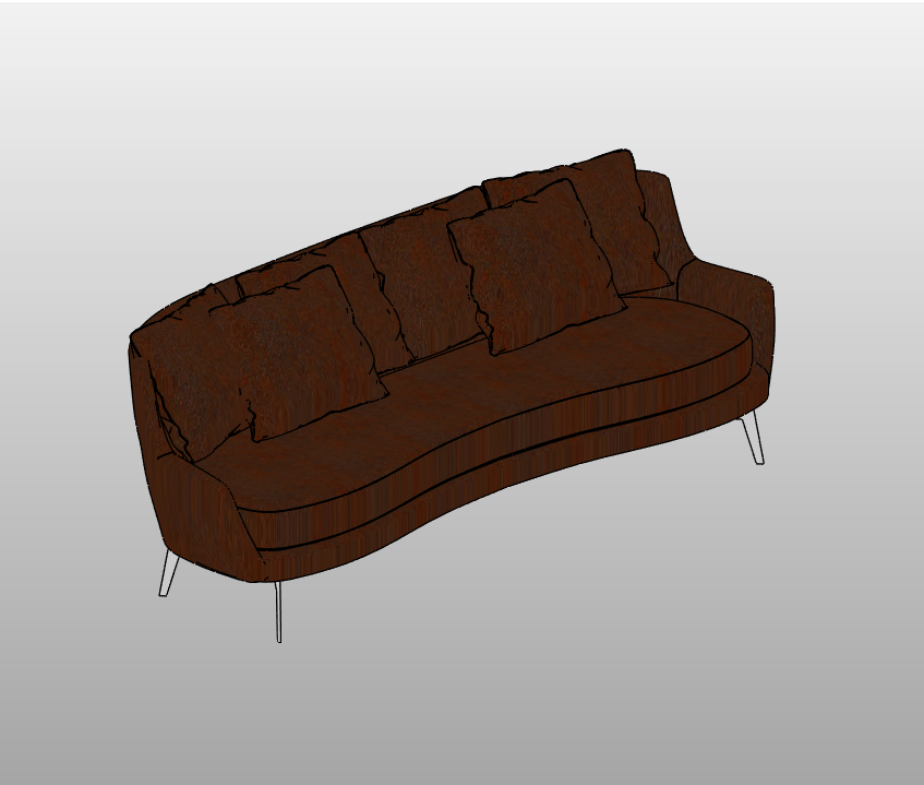 Curved Leather Sofa