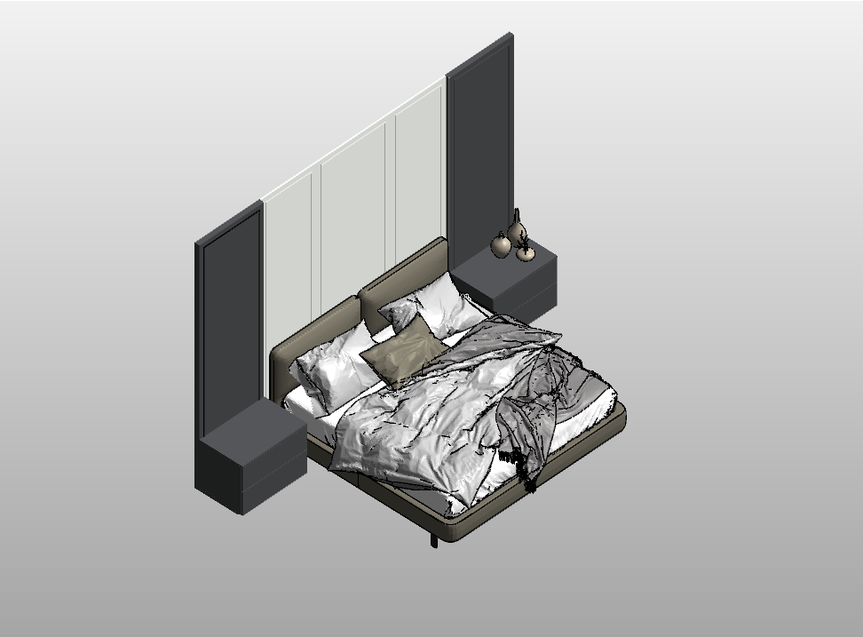 Bed with Integrated Shelves