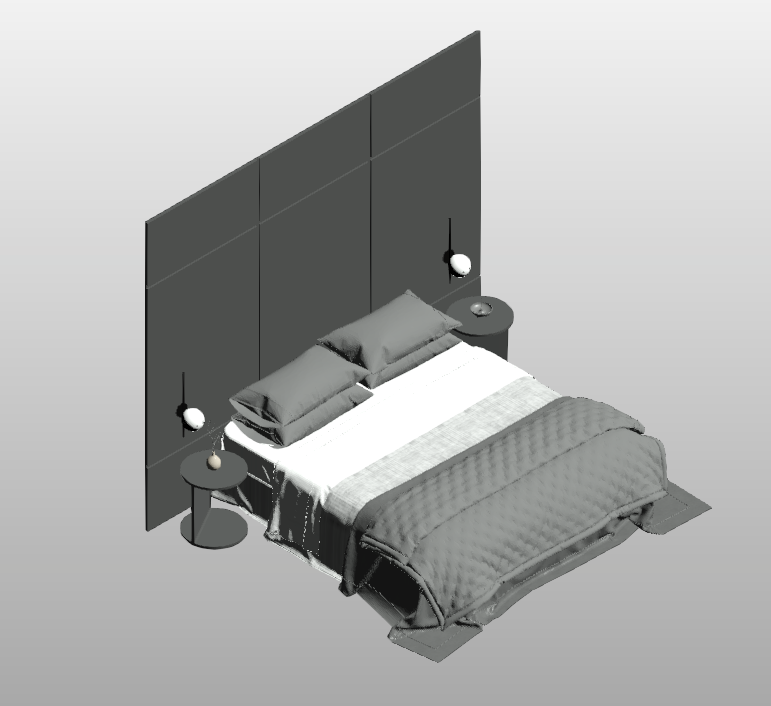 Bed with Back Panel