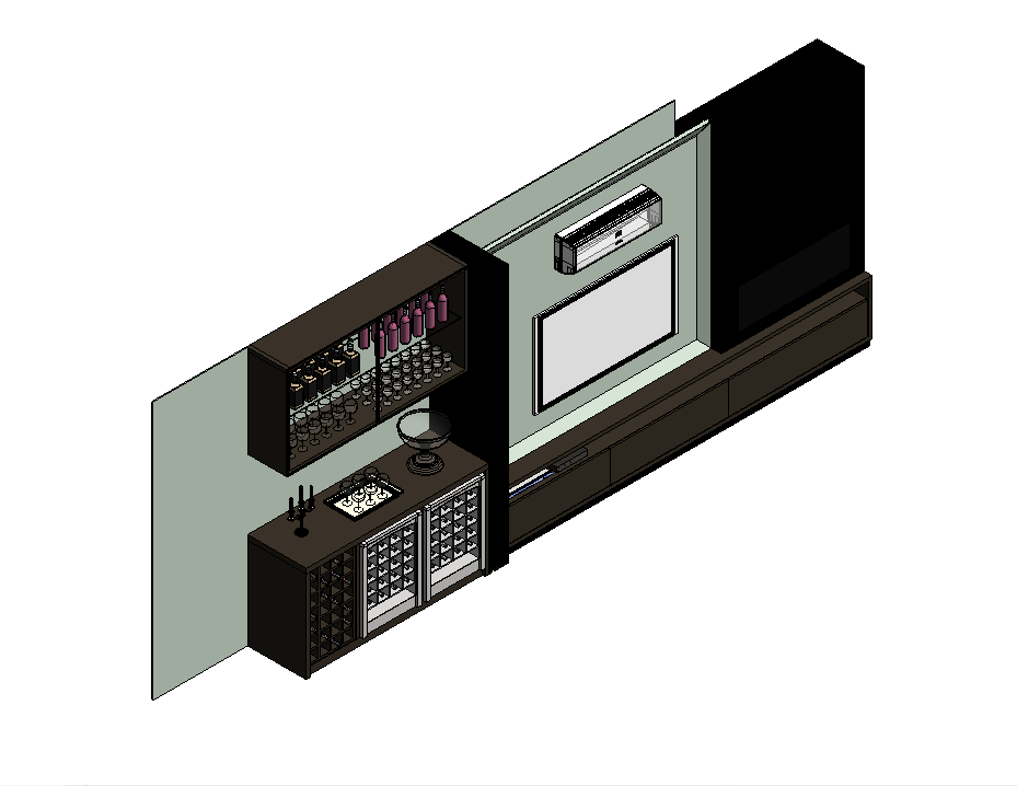 Home Bar with TV Mount