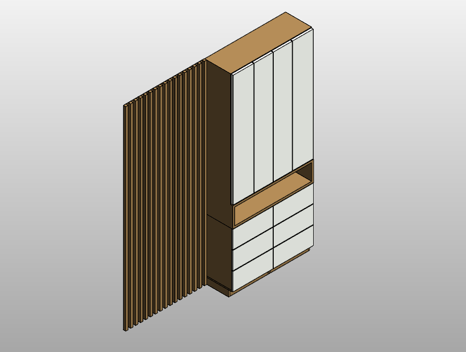 Sleek Wardrobe with Slatted Side Panel