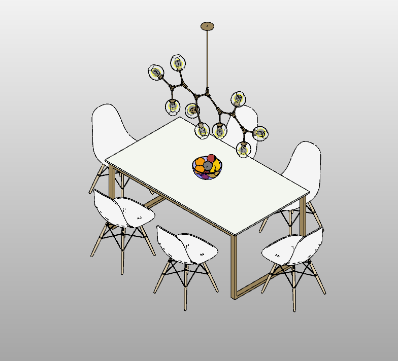 Dining Set with Modern Chandelie