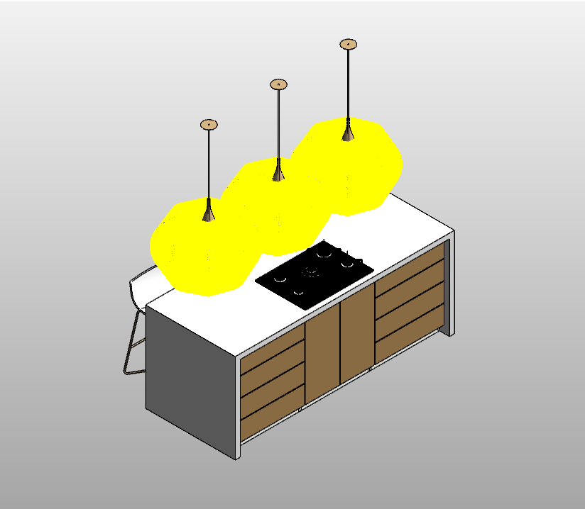 Illuminated Kitchen Island