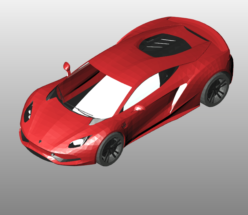 Detailed red sports car 3D model