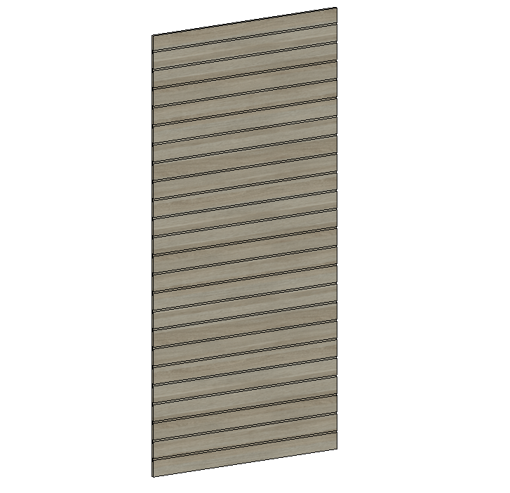 Slatwall panel with horizontal grooves