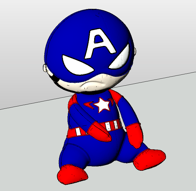 Baby Captain America plush figurine