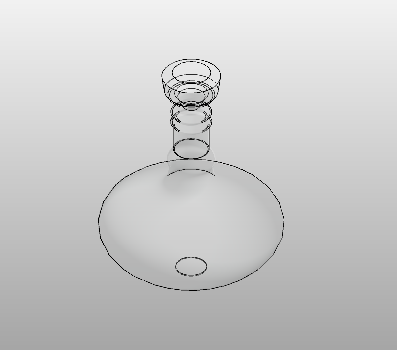 Glass decanter with circular body