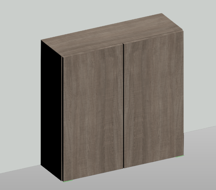 Wall cabinet with double wooden doors