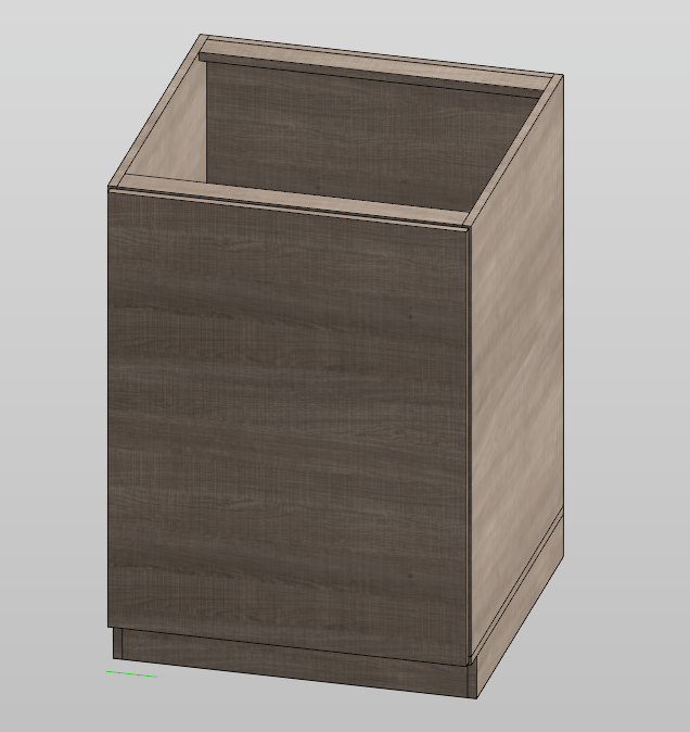 Base cabinet with single wooden door