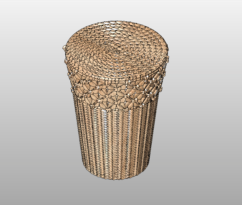 Round wicker storage basket with lid