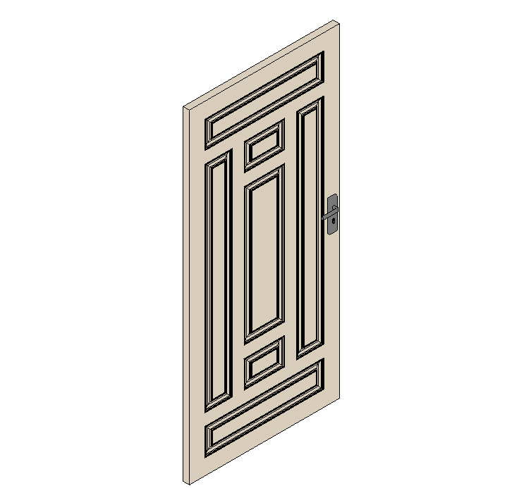 Classic 9-panel door with lever handle