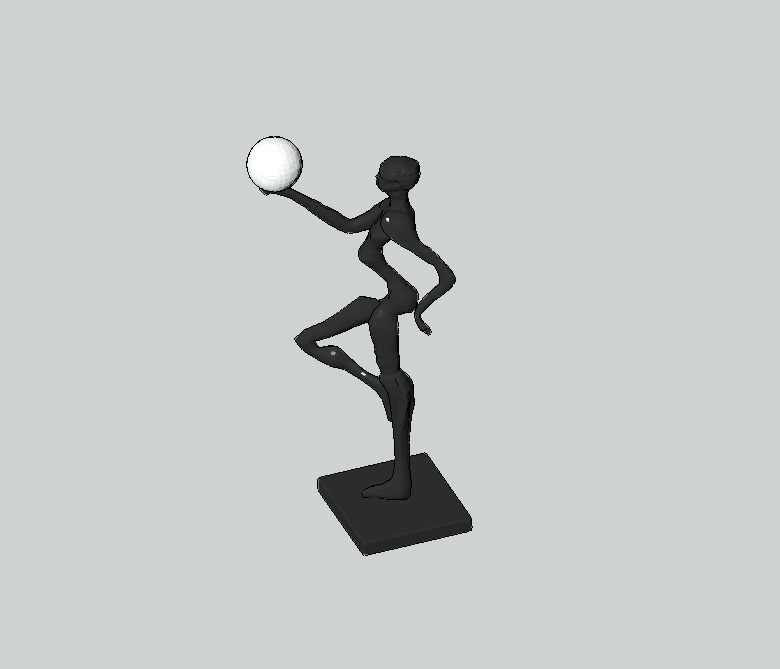 Abstract figure sculpture with sphere