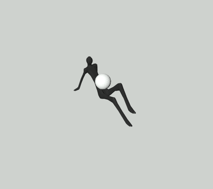 Abstract reclining figure sculpture