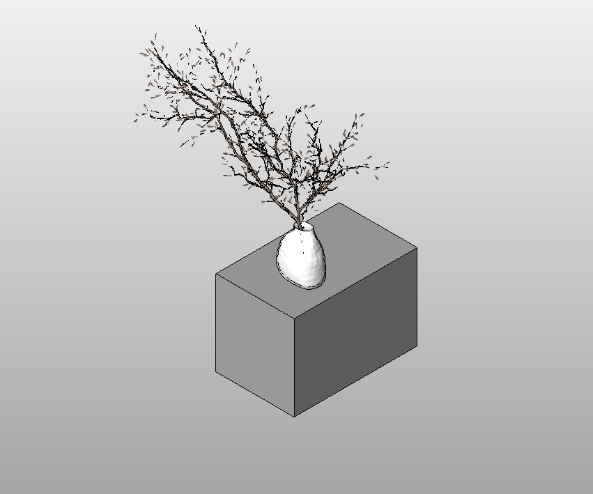 Vase with dry branches on pedestal