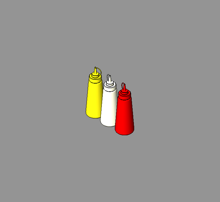 Condiment squeeze bottles set of 3