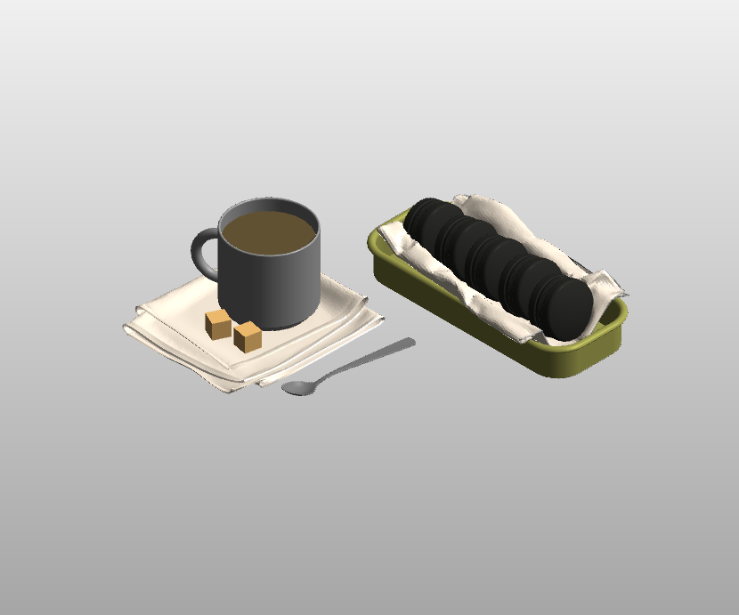 Coffee and cookies breakfast scene