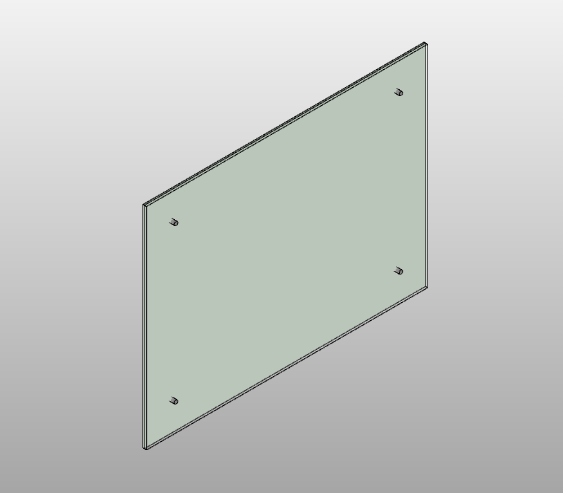 Glass mirror with stainless brackets