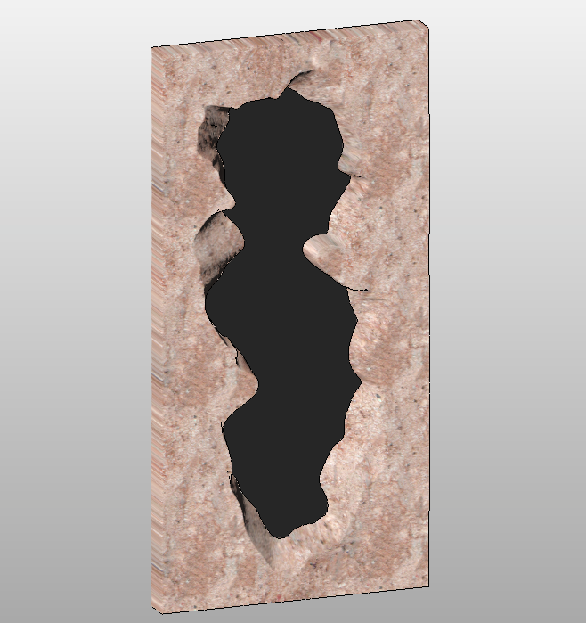 Stone mirror with organic cutout