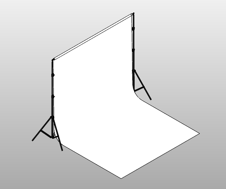 Photography studio backdrop with stands