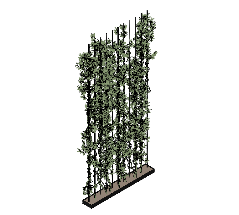 Vertical garden trellis with climbing plants