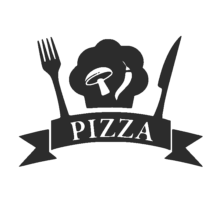Pizzeria logo flat graphic sign