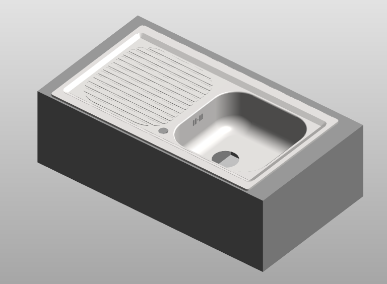 Single bowl sink with left drainer