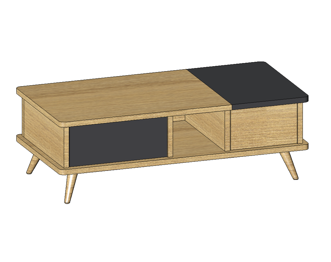 Mid-century coffee table with splayed legs