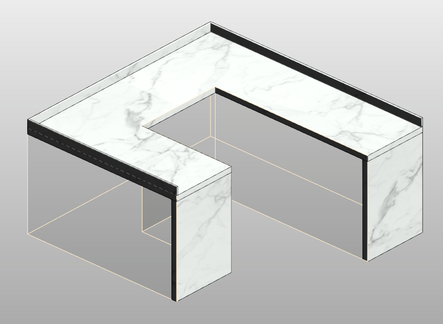 U-shaped marble reception counter