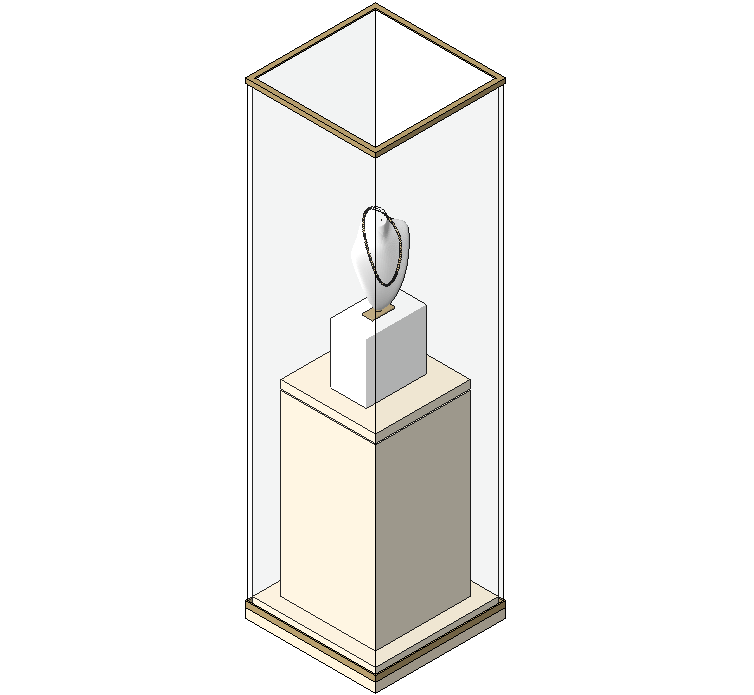 Jewelry showcase glass vitrine tall