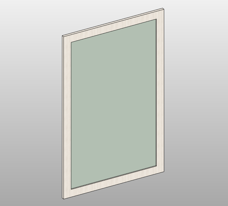 Rectangular mirror with wood frame