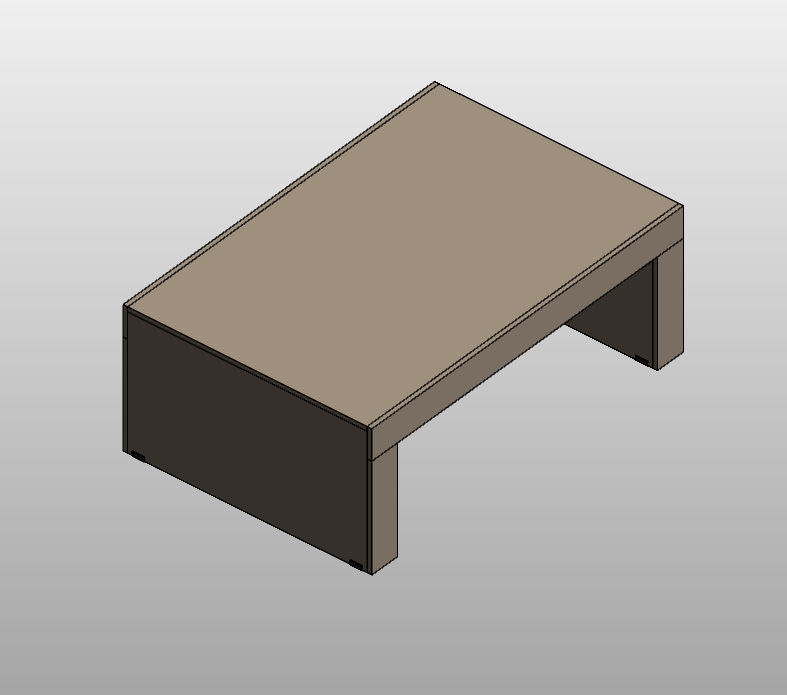 Rectangular bench with two-tone finish