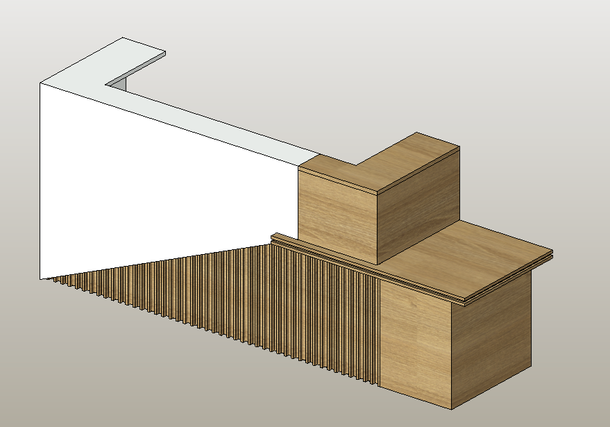 Modern L-shaped reception desk