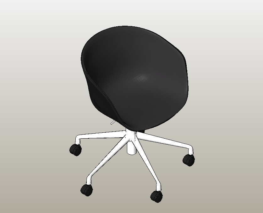 Modern shell task chair on casters