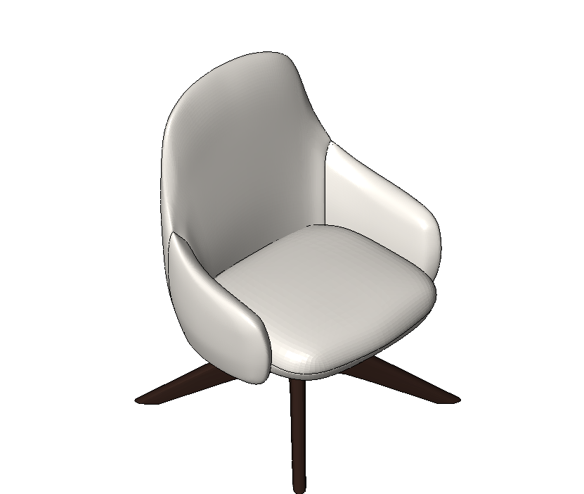 Bloom lounge armchair with wood base