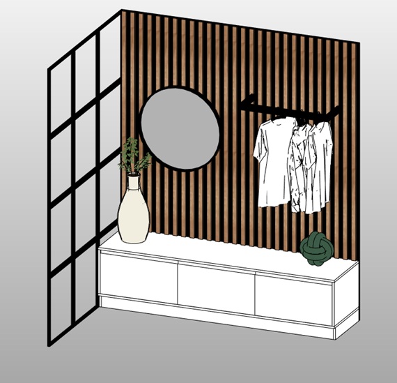 Entryway set with mirror and console