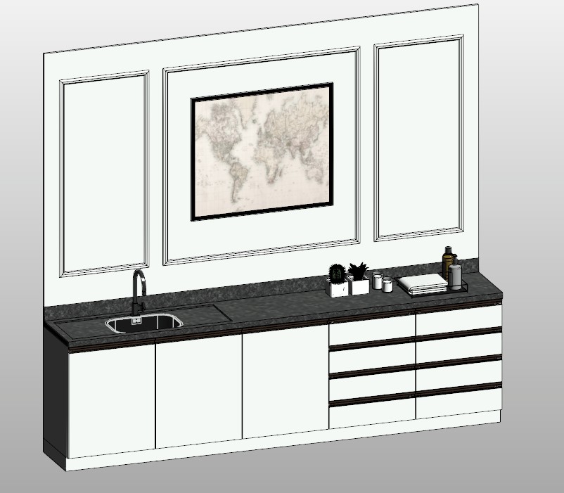 Sideboard cabinet with integrated sink