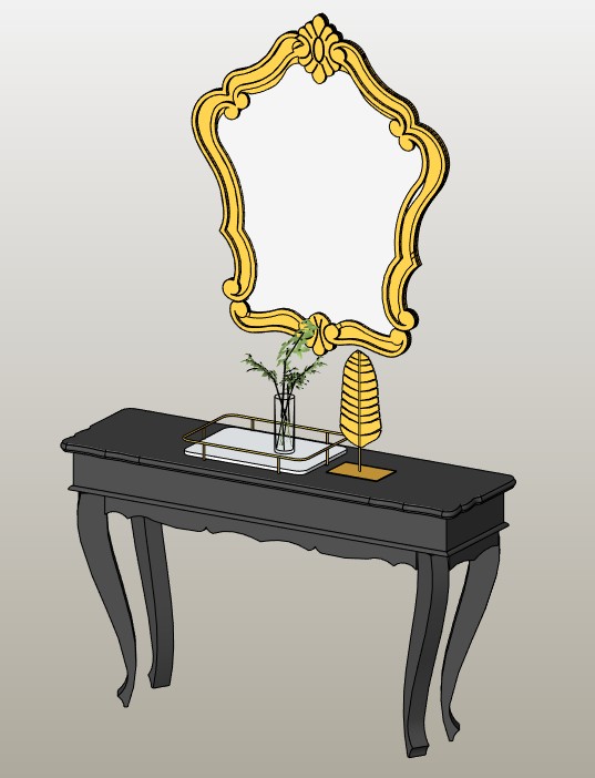 Provencal sideboard with mirror