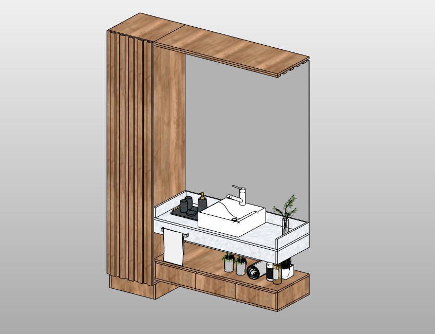 Bathroom vanity with vessel sink