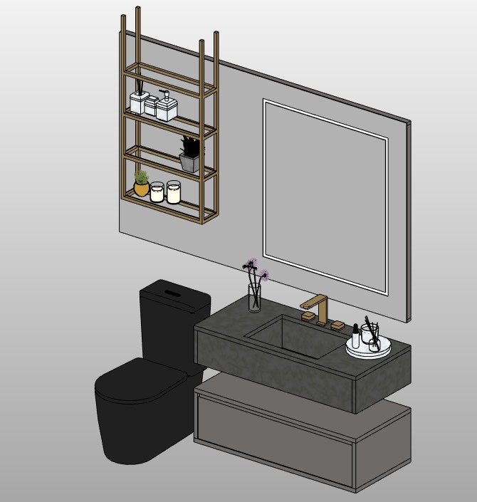 Bathroom vanity with LED mirror