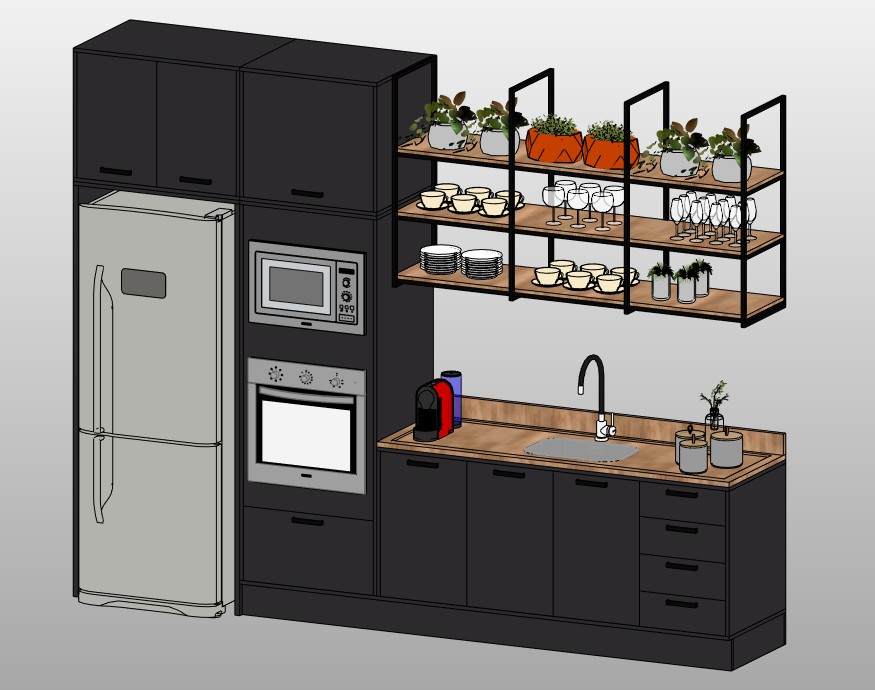 Kitchen cabinets with open shelves