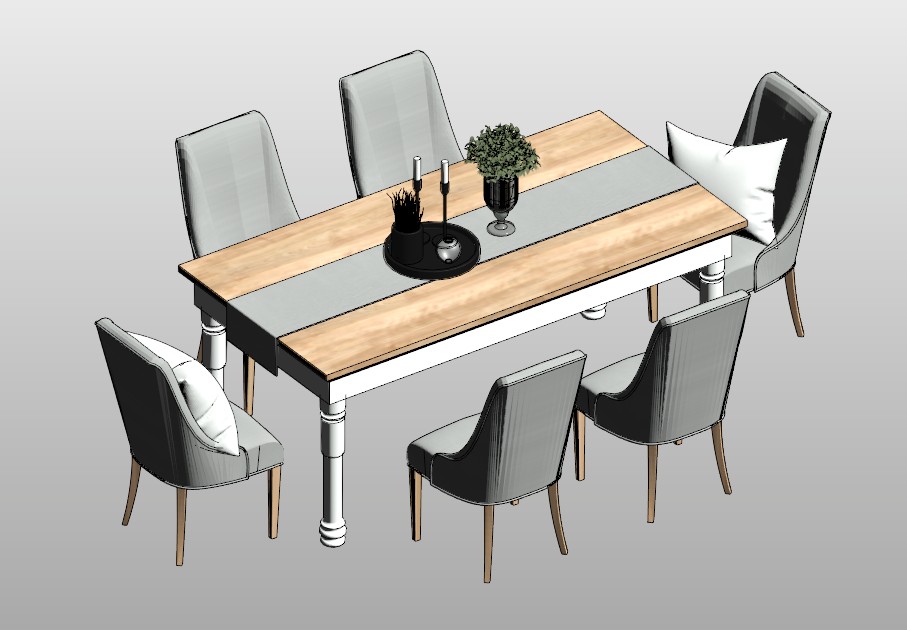 Dining table set with 6 chairs